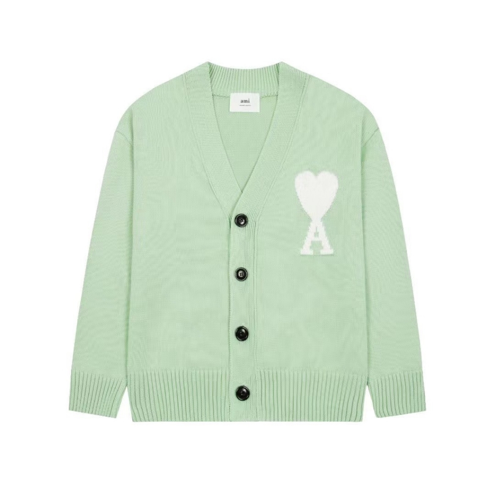 ami embroidered cardigan sweater
